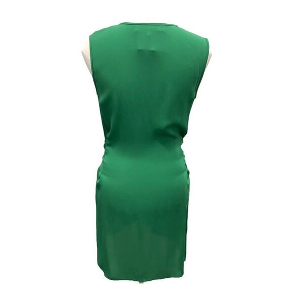 Diane Von Furstenberg Green Silk Faux Wrap Dress - Picture 2 of 5